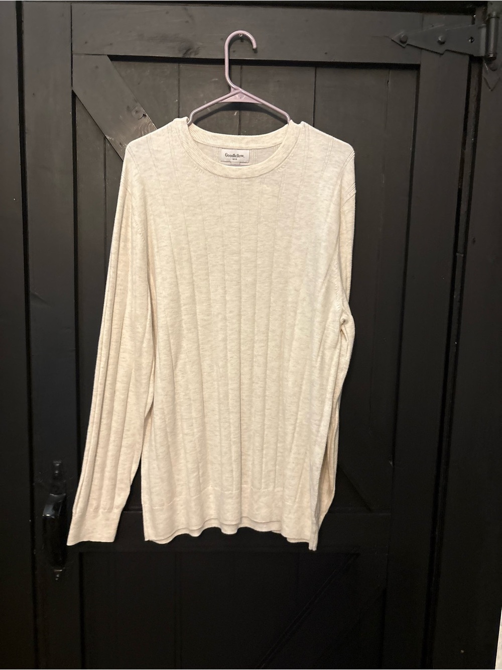 Goodfellow & Co Light Cream Ribbed Crewneck Sweater